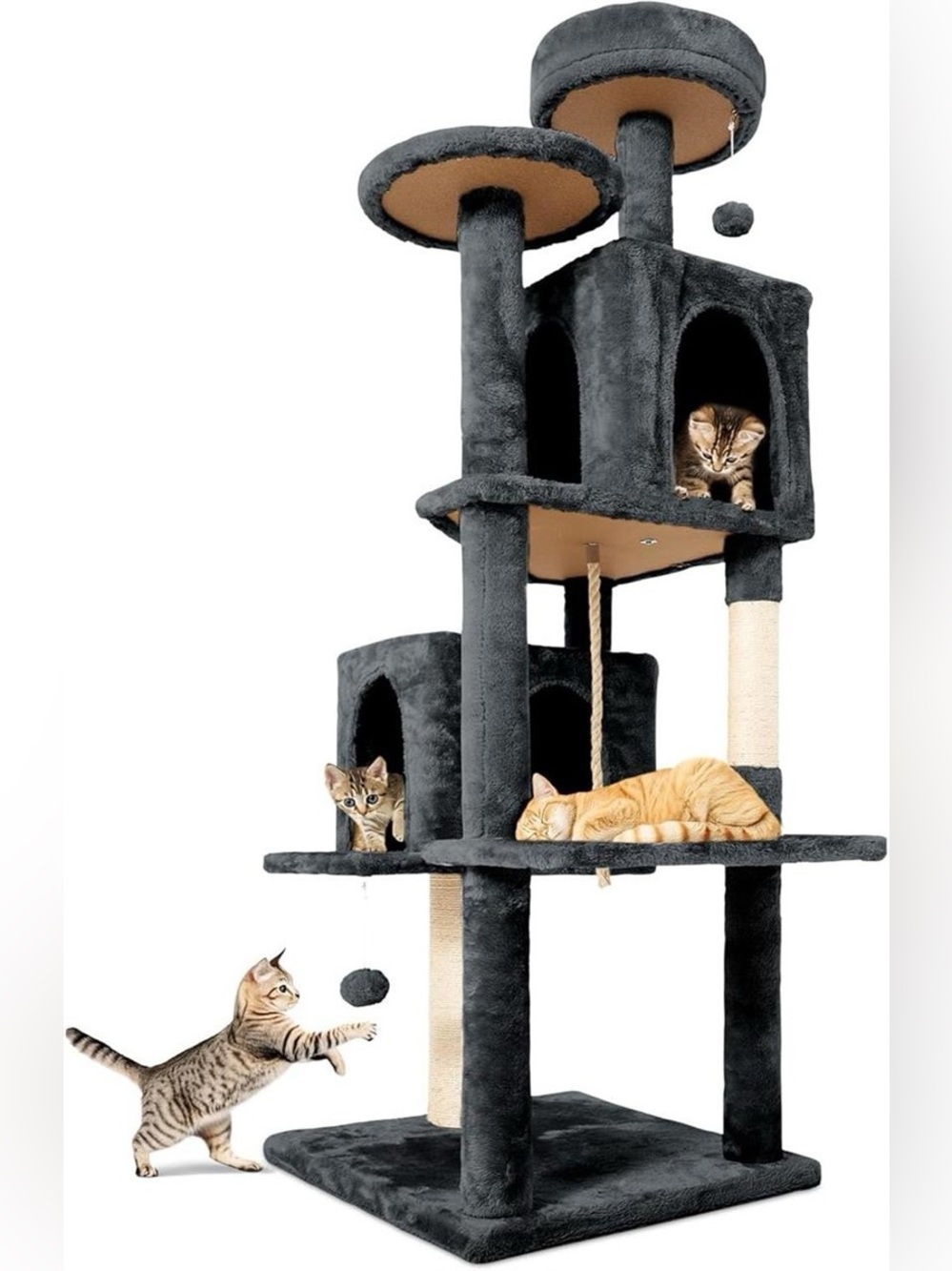 NEW-58.5inch Large Cat Tree Tower- Scratching Post